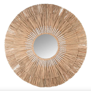 กระจกหญ้าทะเลสีเบจเป็นมิตรกับสิ่งแวดล้อมแฮนด์เมดพร้อมที่จับสําหรับตกแต่งบ้านผลิตในเวียดนาม - Product Image 1