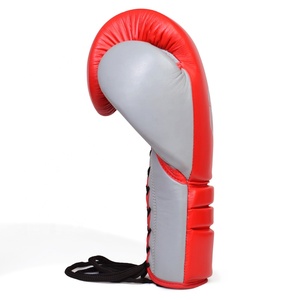 Gants de boxe à lacets en cuir véritable rose pour femme avec logo personnalisé - Product Image 4