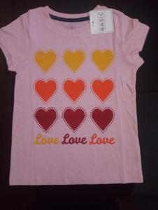 เสื้อยืดแขนสั้นลำลองสำหรับเด็กผู้หญิง ผ้าฝ้ายถักลายพิมพ์สำหรับฤดูร้อน คอกลม มีป้ายแบรนด์ เสื้อผ้าจากบังกลาเทศ สต็อกล็อต - Product Image 2