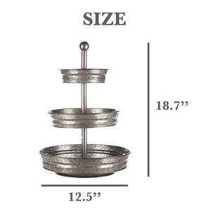 Soporte de pastel galvanizado grande de 3 capas en metal con diseño de forma redonda perfecto para vajilla de hotel accesorio elegante para servir - Product Image 5