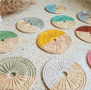 Home And Kitchen Tea And <b>Coffee</b> Rattan Coasters Set of 4 Pcs Square Shape Perfect For Tableware Placemats And <b>Pads</b> Square Shape - Product Image 6