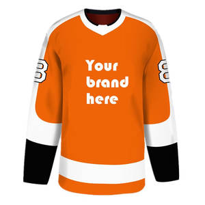 Uniformes de hockey sobre hielo de universidad, alta calidad, personalizados, doble cara, sublimación completa, parches de goma, 100% poly team, jerseys de hockey - Product Image 4