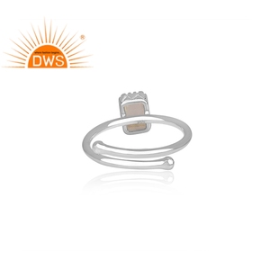 Lot de bagues en pierre précieuse opale éthiopienne, anneau en argent Sterling fin, couronne carrée, bijou fabricant, pièces - Product Image 4