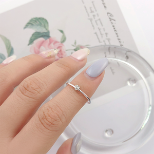 Anillos de boda de plata de ley con diamantes - Product Image 1