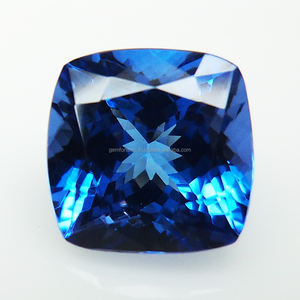แทนซาไนต์ธรรมชาติคุณภาพสูง รูปทรงคุชชั่น เจียระไนเหลี่ยมเพชรพลอย สำหรับทำเครื่องประดับ อัญมณีพลอยหลวม สีน้ำเงินเข้ม - Product Image 2