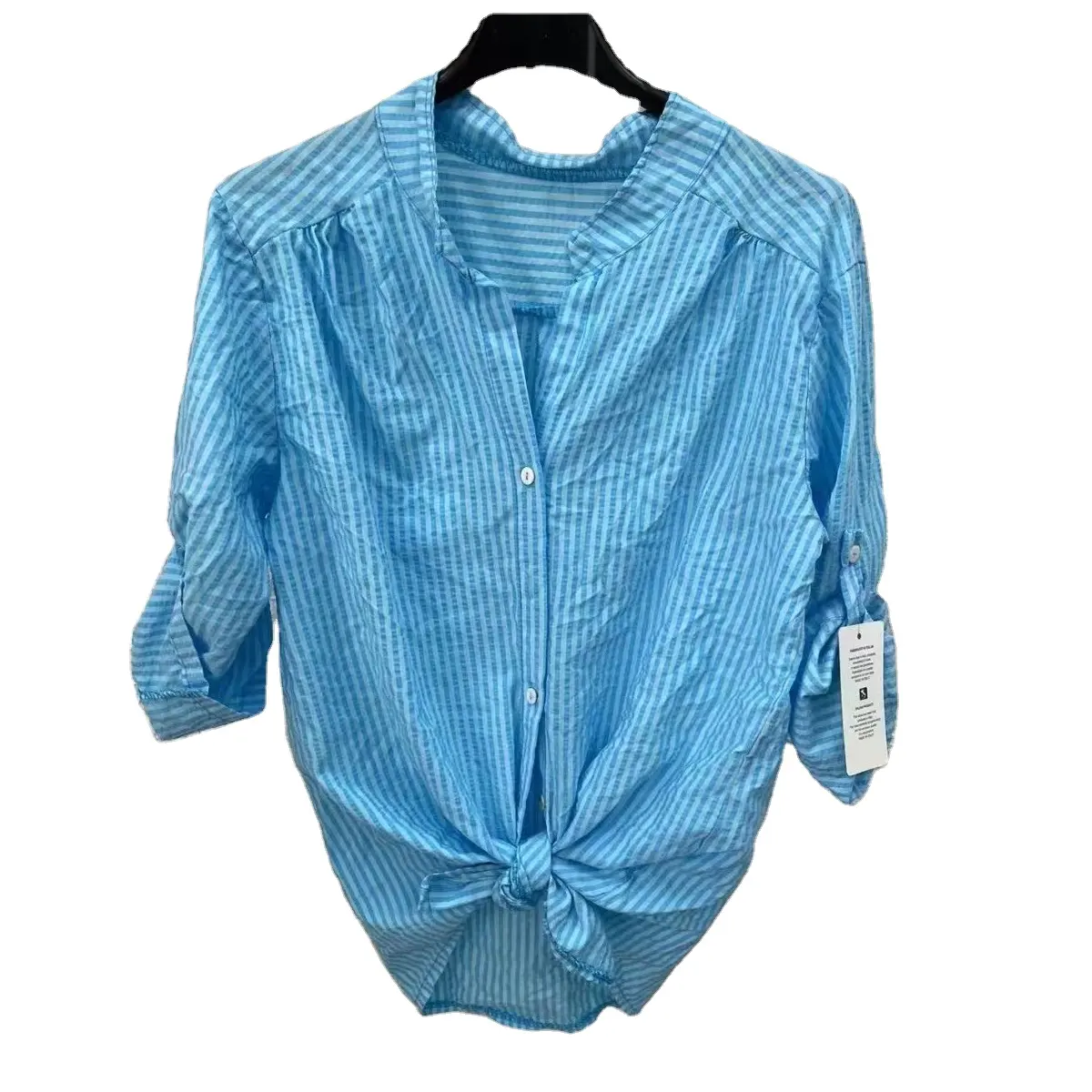 New fashionable beachwear cheap classic solid color casual ladies shirts cotton woven button down top shirts with sewn cuffs