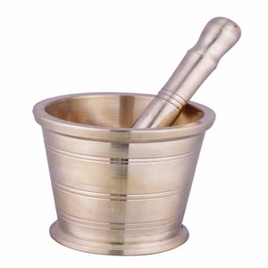 Mortier et pilon à la mode cuisine restauration utilisé manuel ail épices noix mortier et pilon en granit lourd ensemble - Product Image 2