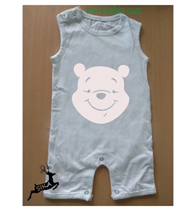 ชุดรอมเปอร์ของเด็กทารกผ้าคอตตอน100% จากผู้ผลิตอินเดียชุดจั๊มสูทแบบกระดุมพิมพ์ลายสำหรับฤดูใบไม้ผลิ - Product Image 1