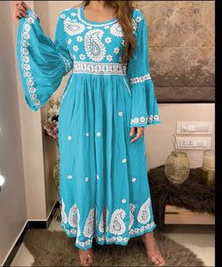 เสื้อผ้าอินเดียพิมพ์ลาย kurta Palazzo dupatta ดีไซน์เนอร์ - Product Image 4