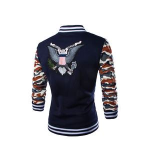 Chaqueta de bombardero universitaria con bordado exquisito para hombre de estilo personalizado, chaqueta ecuestre larga impermeable de talla grande, nueva condición - Product Image 2