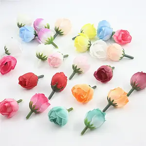 2Cm Kunstmatige Rose Flower Heads Real Touch Zijden Stof Rose Bloemen Bruiloft Voor Decoratie