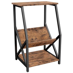 RUIMEI INTELLIGENT Wood & Iron Frame Vinyl Record Player Storage Wooden Display Rack