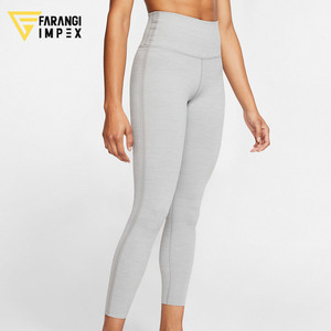 Leggings de Punto Grises de Cintura Alta para Mujer, Largos, Sin Costuras, Elásticos, Transpirables, Suaves, Cómodos, Ropa Deportiva Informal, Ropa de Yoga - Product Image 3