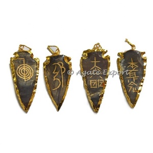 Usui เรกิ Electroplated Agate Arrowheads - Product Image 1