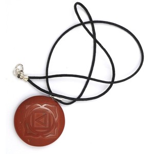 Proveedor de Colgantes con Símbolo del Chakra de la Corona de Jaspe Rojo: Colgantes con Símbolo del Chakra de la Corona de Jaspe Rojo en Venta - Product Image 1
