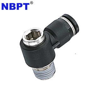 OEM <span class=keywords><strong>DEM</strong></span> Hexagon Allen Head BSPT Rosca macho Codo giratorio Un toque Empuje para conectar la llave de pezón de ajuste por NBPT - Product Image 1