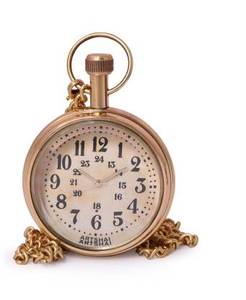 Cadena de reloj de bolsillo de latón Vintage dorado antiguo con técnica esmaltada Padres Madres Día de San Valentín Regalo de Navidad - Product Image 6