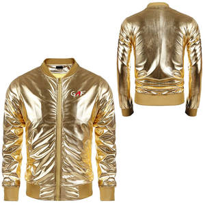 GAF แจ็กเก็ตบอมเบอร์ผู้ชาย, แจ็กเก็ตแฟชั่นโอเวอร์ไซส์พร้อมซิปปิดคอวีเข้ารูป - Product Image 2