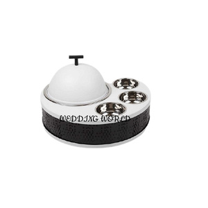 Cazuela decorativa hecha a mano de calidad superior de diseño de metal Hotpot, forma redonda, nuevo calentador de alimentos de metal de lujo - Product Image 2