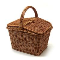 Panier de rangement en osier carré pour la maison, best-seller en gros, petit panier à pain et à fruits avec poignée, panier de pique-nique