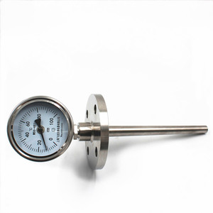 WSS-481 Vollständig Edelstahl Industrielles Bimetall-<span class=keywords><strong>Thermometer</strong></span> Universelle Außentemperaturmessung Flansch-Thermohülse ODM - Product Image 2