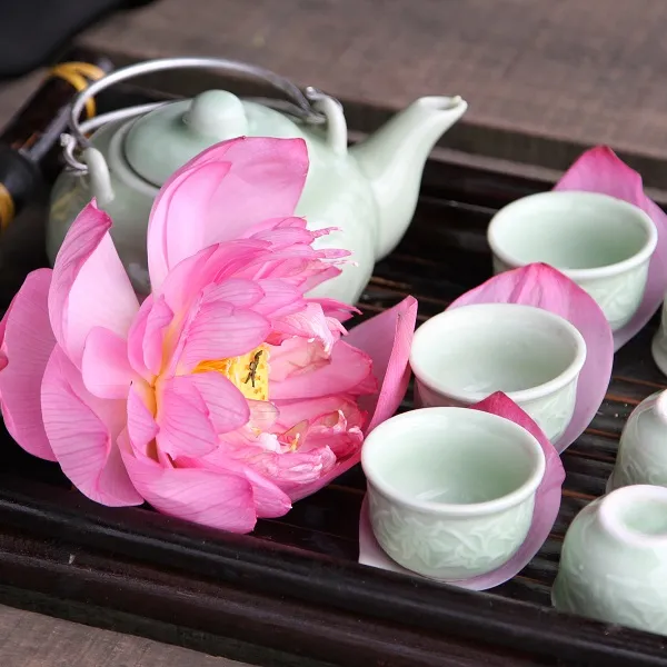 Pétalas de flores tipo flor de lotus do vietnã, chá secas de ervas, recipiente de chá com 84 904 723863