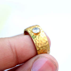 ที่ขายดีที่สุดเพทาย14พันทองเหลืองแหวนชุบทองขายส่งอัญมณีที่ทำด้วยมือทองเหลืองเครื่องประดับแหวนทอง - Product Image 1