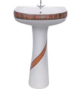 Pierre sanitaire en céramique sanitaire 9003 Lavabo avec piédestal 550x400mm pour salle de bain. - Product Image 3