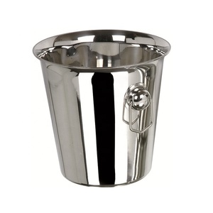 Cubo para hielo SVM Classic de acero inoxidable con asa de anillo tipo tulipán para vino, ideal para fiestas - Product Image 1