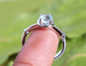 Natural Citrine Gemstone Solitaire <b>Ring</b> 925 Sterling <b>Silver</b> Band Hot Selling Jewelry for Girls Women Engagement Wedding Gift - Product Image 3