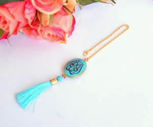 Personalizado azul latón azul turquesa 33 cuentas coche espejo colgador empresa logotipo personalizado Interior colgante listo uso automóvil - Product Image 1