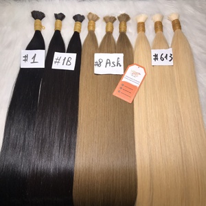 High Quality 100% Virgin Human Remy <b>Hair</b> Extensions Bulk Raw Cuticle Aligned <b>Hair</b> From Vietnam - Product Image 2