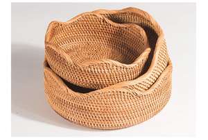 Custom Designed Natural <b>Rattan</b> <b>Egg</b> <b>Chair</b> with Woven Bamboo Rustic Handcrafted Fruit Basket Decor for Home Storage PC Handles - Product Image 6