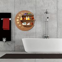 Étagère en bois en forme de croissant de lune pour cristaux, pierres et huiles essentielles, présentoir en cristal pour salon, chambre à coucher