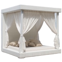 Neuer Moderner Outdoor-Rattan-Sonnenliege mit Hochdichtem PU-Kissen für Gartenmöbel Villa Park Hotel & Badezimmer-Entspannung