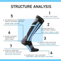 Calcetines de Compresión hasta la Rodilla, Ligeros y Delgados, para Jóvenes, para Correr, Viajar y Entrenar, Transpirables y Sin Costuras