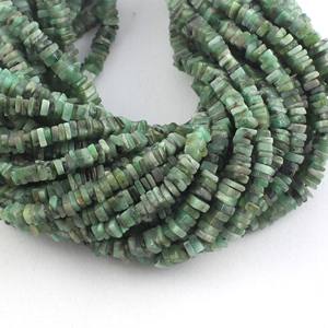 Cuentas curativas de cristal sin tratamiento, cuentas de piedras preciosas de color verde esmeralda lisa con forma cuadrada de 3-4mm - Product Image 2