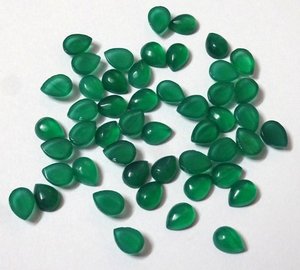 Fabricante de cabujón calibrado suelto de pera lisa de ónix verde Natural de 2mm y 3mm, precio de fábrica al por mayor, piedras para la fabricación de joyas - Product Image 1