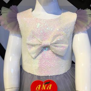 Stylish New Satin Children's Party Dress with <b>Ice</b> for Cream Bag Design Fashionable Addition Party Wear Collection Multi-Free - Product Image 2