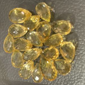 Citrine naturelle à facettes damier coupe gouttes pierre précieuse jaune pour la fabrication de bijoux pierres précieuses en vrac - Product Image 3