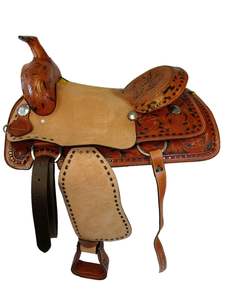 Ensemble de selle anglaise en cuir véritable de qualité supérieure pour Ranch Horse Western Roping Différentes couleurs disponibles en tailles 14 "-18" - Product Image 3
