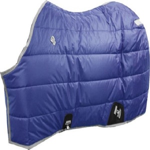 Tapetes estáveis para cavalo, padrão pescoço, cor vermelha, xadrez com gola de lã cinza, ligação cinza, 200 gramas, preenchimento rápido duplo - Product Image 3