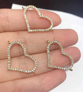 Haute Couture Cz Zircon Basse Plaqué Or Connecteur Charme Grossiste Fournisseur Collier Pendentif Fabrication de Bijoux Connecteur - Product Image 3