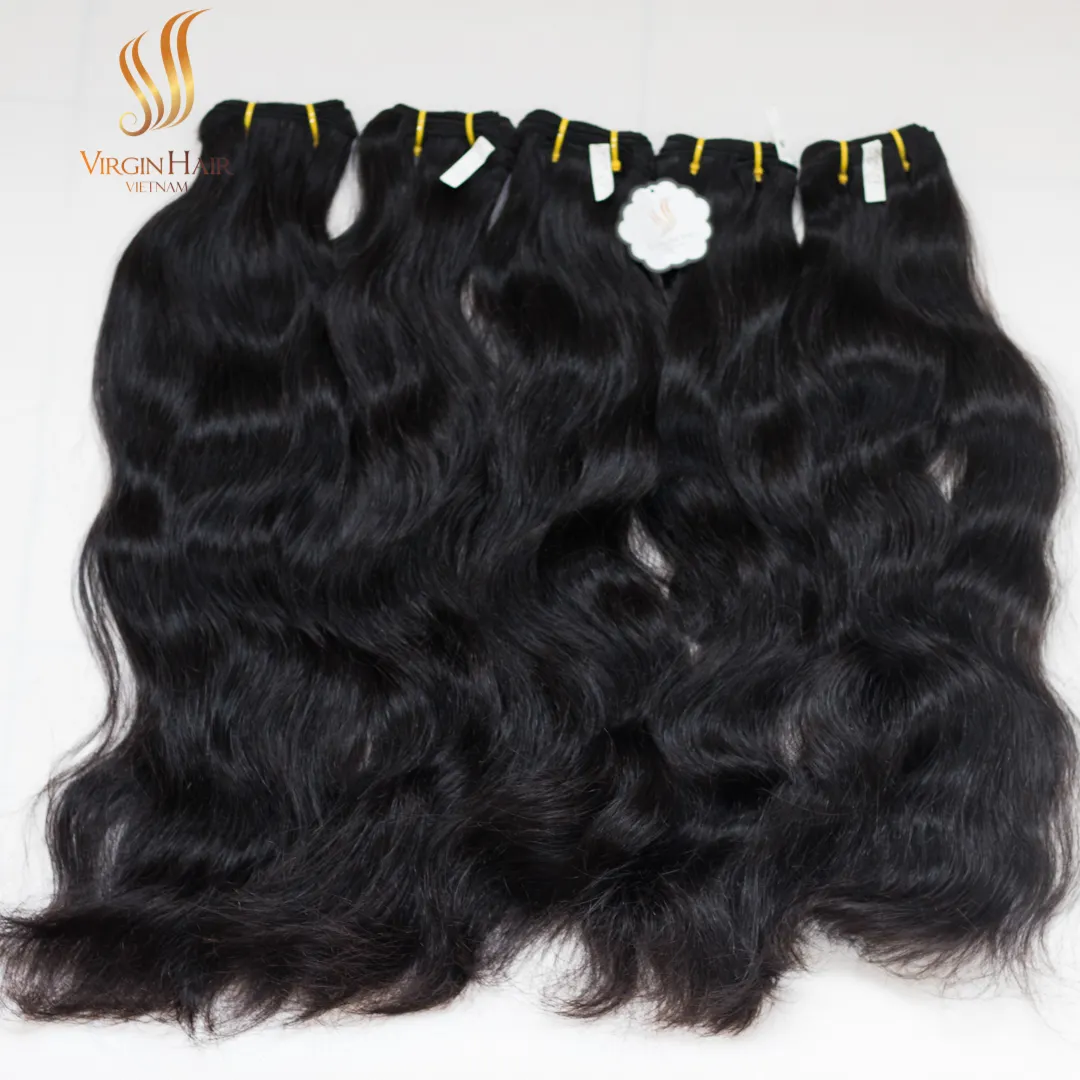 NATURAL WAVY WEFT HAIR Vietnamese human hair 100% Virgin Cuticle Aligned No tangle No shedding raw virgin unprocessed