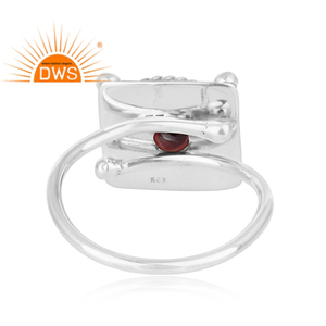 Natural Garnet Gemstone Sterling Silver Oxidized Vintage Design <b>Ring</b> For Women For Women Gift For Her <b>Dainty</b> Collection - Product Image 3