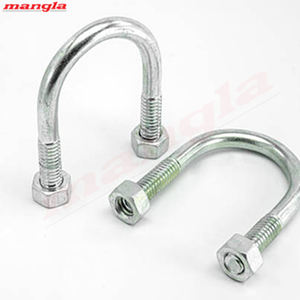 Boulons en U en acier doux galvanisé à chaud et non galvanisé, robustes, M8 1/2 po avec écrous, norme ISO, marque MANGLA, vente chaude - Product Image 3