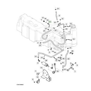 Phần Cho JD JohnDeere Máy Kéo, Dòng, Nhiên Liệu Bybass Dòng Một Phần Số SJ30307