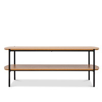 Table basse de style moderne et simple avec plateau en bois et base en métal, meuble de salon ou de chambre, support TV