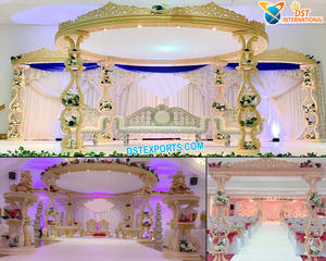 Mantel de boda de Maharani de lujo, decoración de flores, glamurosa, indio, para boda, gran boda, Jali Pillar - Product Image 3