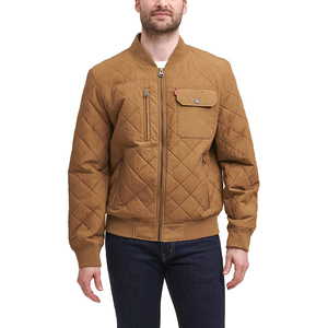 Chaqueta Bomber de Invierno de Lona para Hombre, Nueva, con Cierre de Botones Cubiertos, Color Personalizado, Corte Ajustado, Ropa Deportiva Informal, Diseño con Letras - Product Image 1